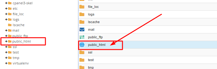 public html in cpanel